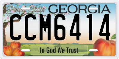 GA license plate CCM6414