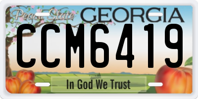 GA license plate CCM6419