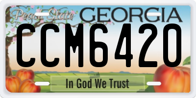GA license plate CCM6420