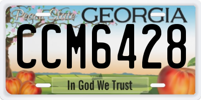 GA license plate CCM6428