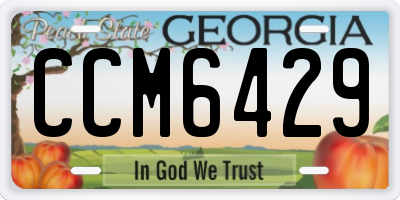 GA license plate CCM6429