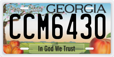 GA license plate CCM6430