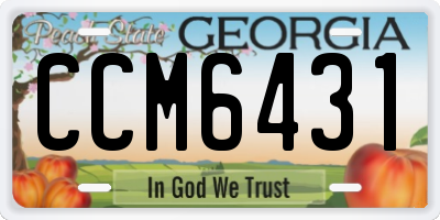 GA license plate CCM6431