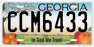 GA license plate CCM6433
