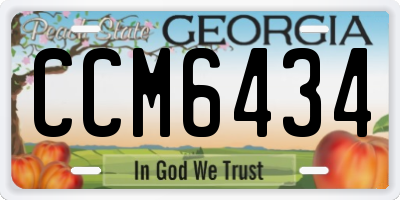 GA license plate CCM6434
