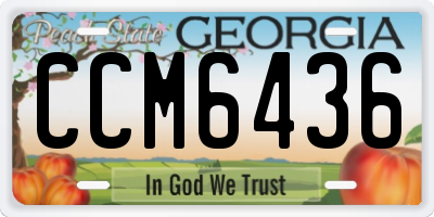 GA license plate CCM6436