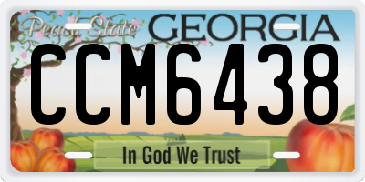 GA license plate CCM6438
