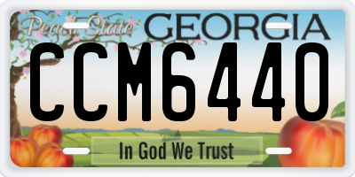 GA license plate CCM6440