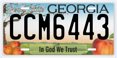 GA license plate CCM6443