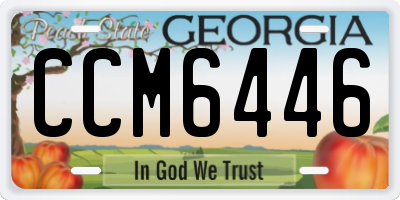 GA license plate CCM6446