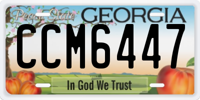 GA license plate CCM6447