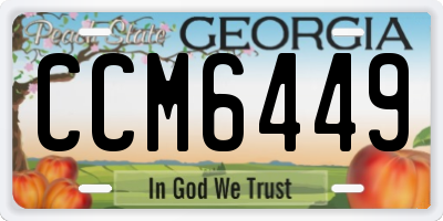 GA license plate CCM6449