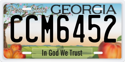 GA license plate CCM6452