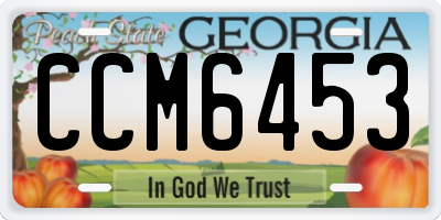 GA license plate CCM6453
