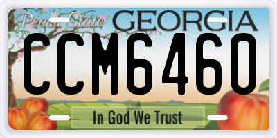 GA license plate CCM6460