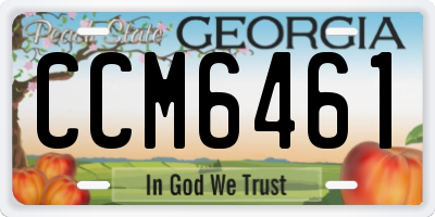 GA license plate CCM6461
