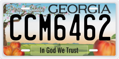 GA license plate CCM6462