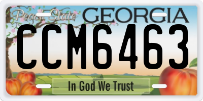 GA license plate CCM6463