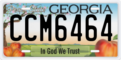 GA license plate CCM6464