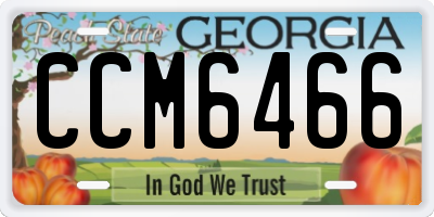 GA license plate CCM6466