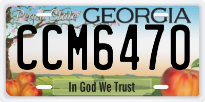 GA license plate CCM6470