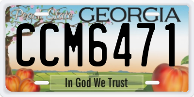 GA license plate CCM6471