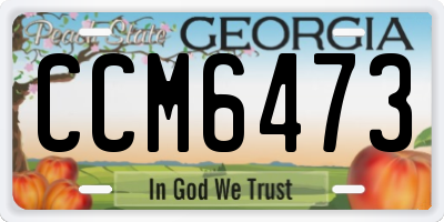 GA license plate CCM6473