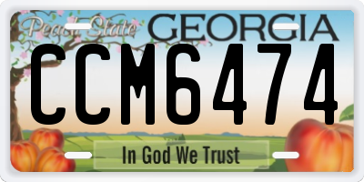 GA license plate CCM6474