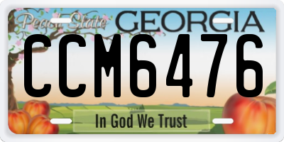 GA license plate CCM6476