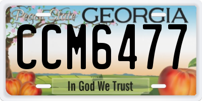 GA license plate CCM6477
