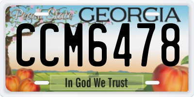 GA license plate CCM6478