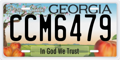 GA license plate CCM6479