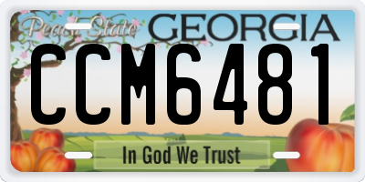 GA license plate CCM6481