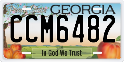 GA license plate CCM6482