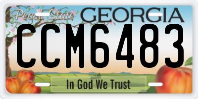 GA license plate CCM6483
