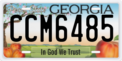 GA license plate CCM6485