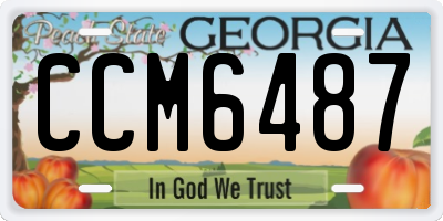 GA license plate CCM6487