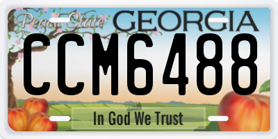 GA license plate CCM6488