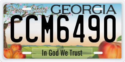 GA license plate CCM6490