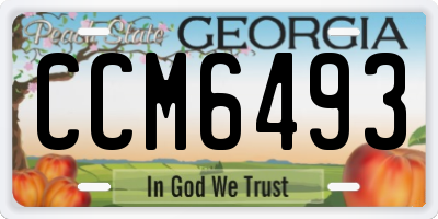 GA license plate CCM6493