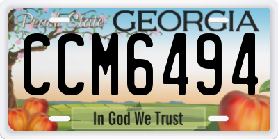 GA license plate CCM6494