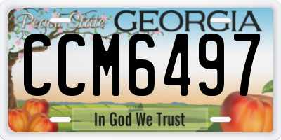 GA license plate CCM6497