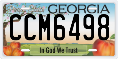 GA license plate CCM6498