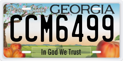 GA license plate CCM6499