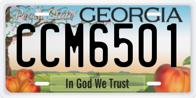GA license plate CCM6501