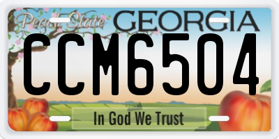 GA license plate CCM6504