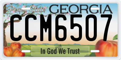 GA license plate CCM6507