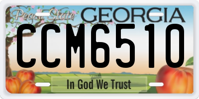 GA license plate CCM6510