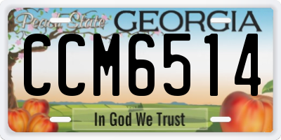 GA license plate CCM6514