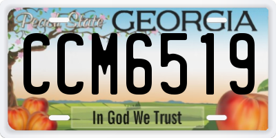 GA license plate CCM6519